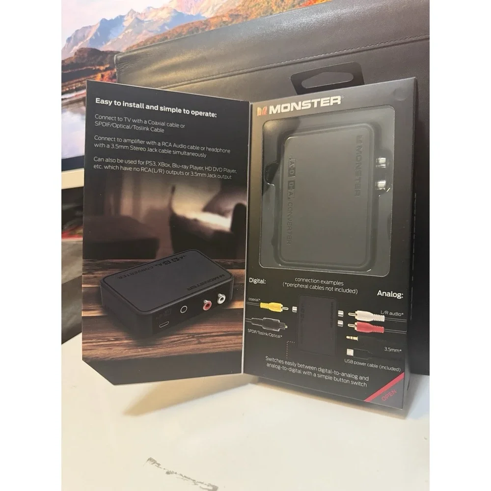 Monster Digital to Analog / Analog to Digital Combo Audio Converter Black - New